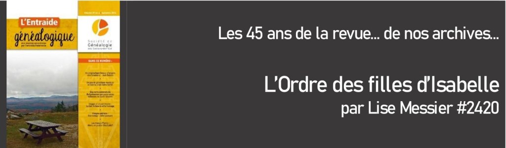 L&rsquo;Ordre des Filles d&rsquo;Isabelle
